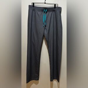 Figs Technical Collection High Waist Livingston Basic Grey Scrubs Pants - Large